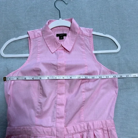 Ann Taylor Fit & Flare Powder Pink Shirtdress - Picture 8 of 11